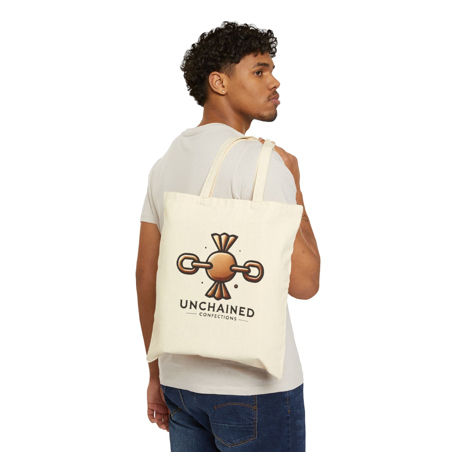 Unchained Connections Cotton Canvas Tote Bag | Eco-Friendly Shopping, Beach Bag, Daily Use, Gift for Her, Sustainable Style